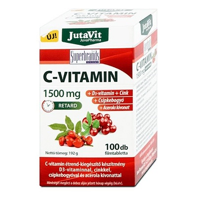 Jutavit C-vitamin 1500 mg + d3 + cink + csipkebogyó + acerola kivonat 100db