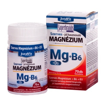 Jutavit Szerves Magnézium B6+D3 vitamin kapszula 70 db